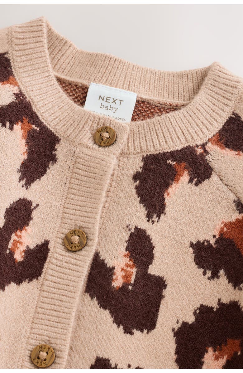 NEXT Leopard Jacquard Cardigan, Alternate, color, Pink