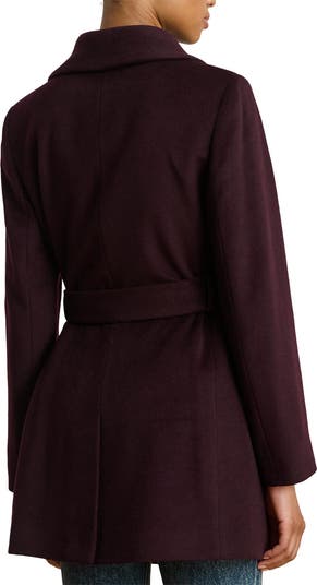 Wool Blend Wrap Coat