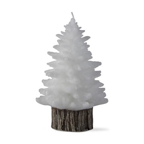 Spruce Med Rustic Tree Candle White Wax 36hr Burn Time