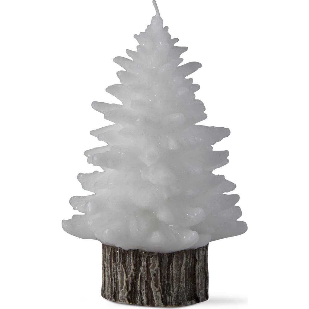 Tag Spruce Med Rustic Tree Candle White Wax 36hr Burn Time In White