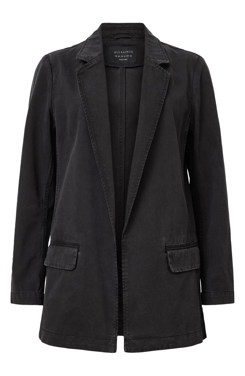 AllSaints Aleida Denim Blazer, Alternate, color, Washed Black