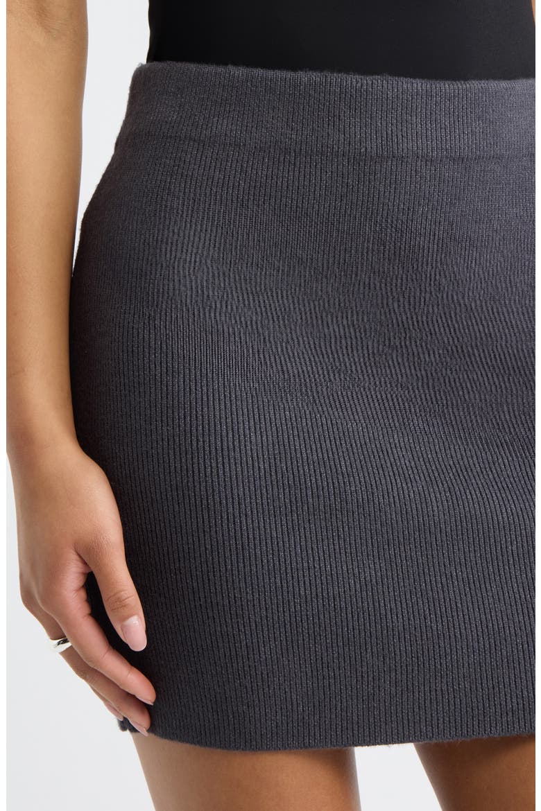 Softluxe Ribbed Sweater Miniskirt, Alternate, color, GREY DARK CHARCOAL HEATHER