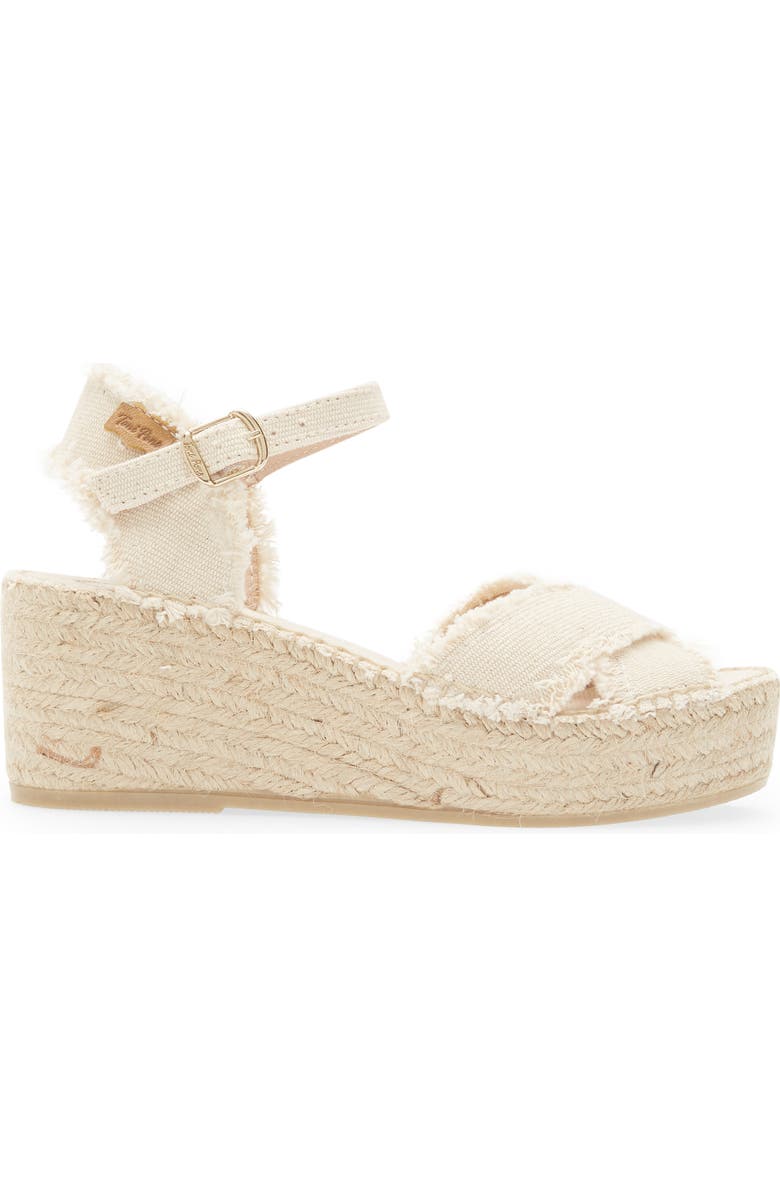 Toni Pons Irina Ankle Strap Wedge Sandal, Alternate, color, Ecru Fabric