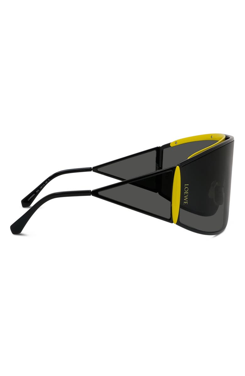 Loewe Signature 138mm Mask Sunglasses, Alternate, color, Matte Black / Smoke