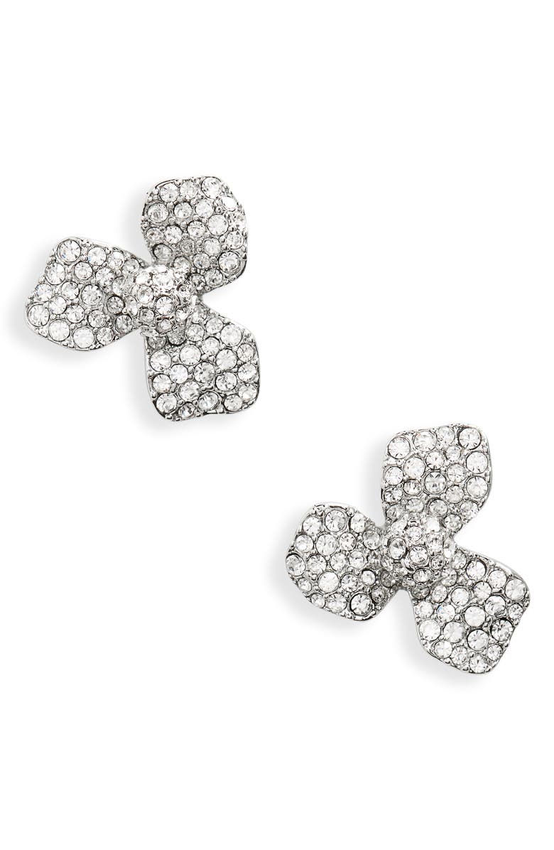 Lele Sadoughi Pavé Crystal Trillium Stud Earrings, Main, color, 