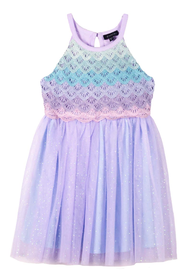 zunie mermaid dress Zunie Kids' Flutter Sleeve Mermaid Dress In Pink Multi