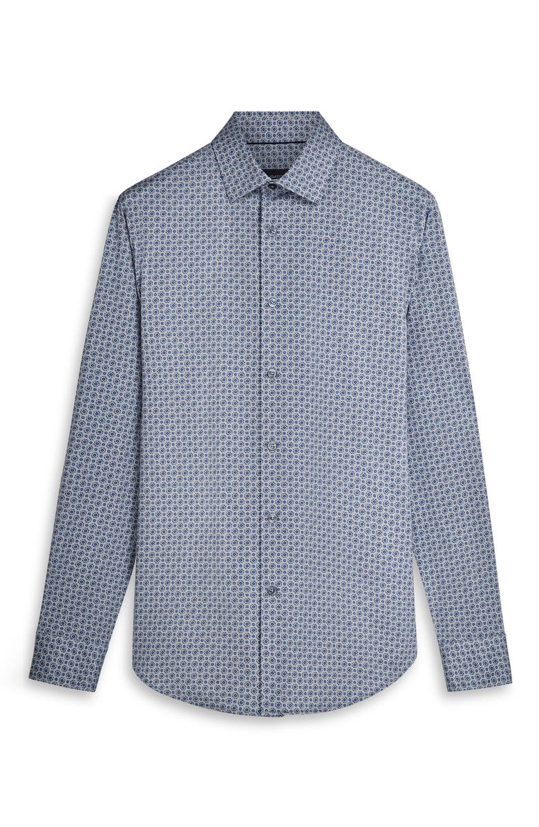 Bugatchi James OoohCotton<sup>®</sup> Mandala Print Button-Up Shirt, Main, color, Peacock
