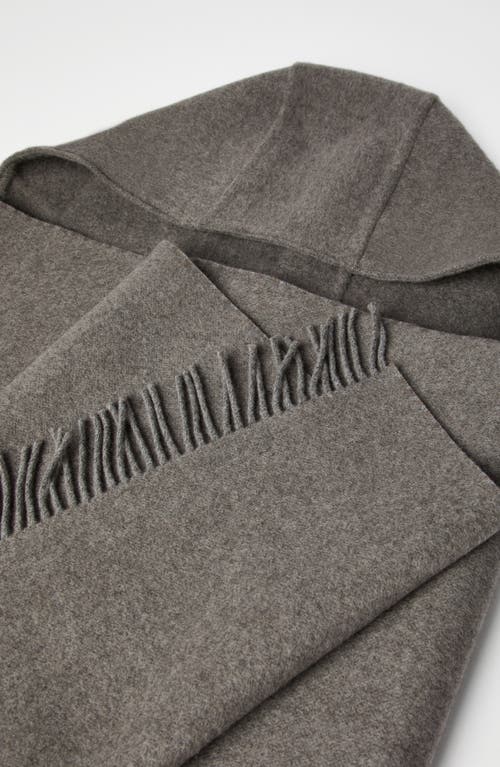 Brunello Cucinelli Knit Scarf With Hood In Gray
