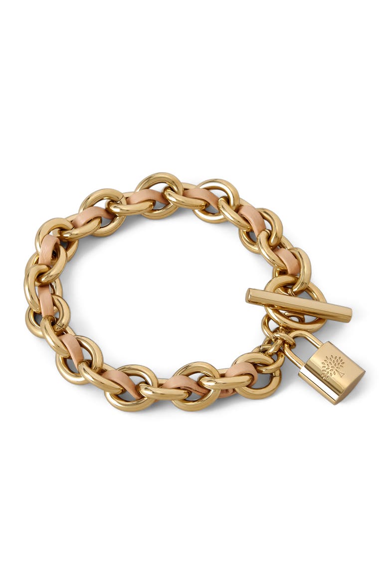 Lily Leather Chain Bracelet Small, Main, color, Crumpet