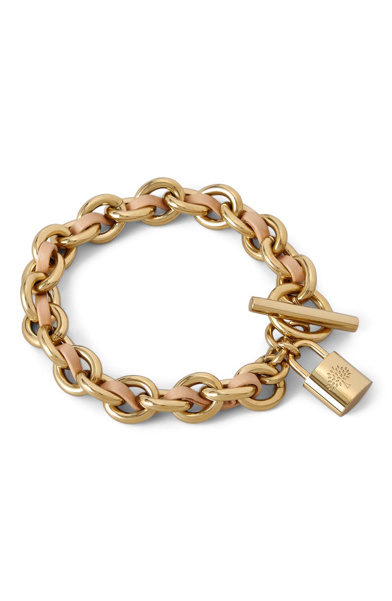 Mulberry Lily Leather Chain Bracelet Small, Main, color, Crumpet