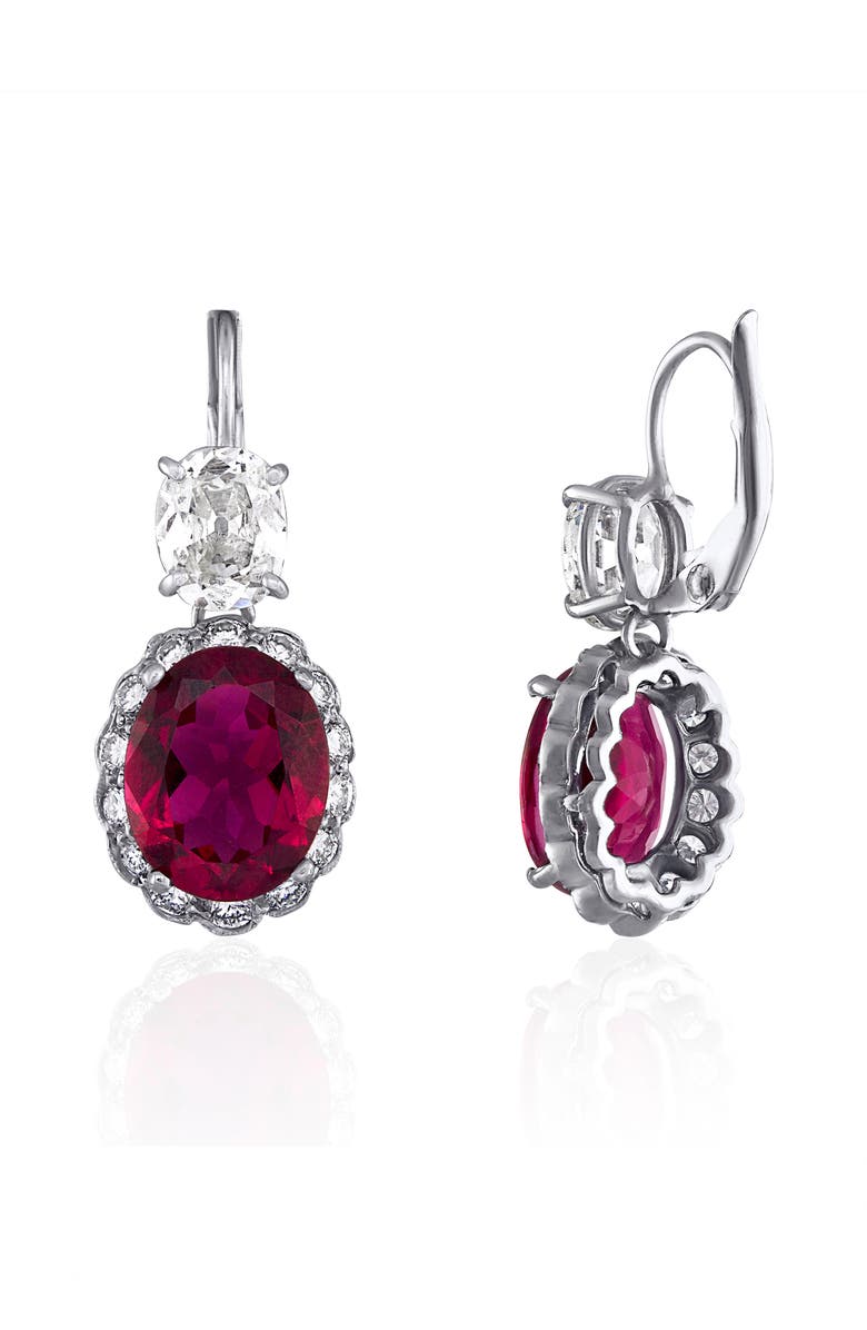 Mindi Mond Legacy Rubellite Tourmaline & Diamond Drop Earrings, Alternate, color, 