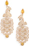 EYE CANDY LOS ANGELES Annika Cubic Zirconia Peacock Drop Earrings