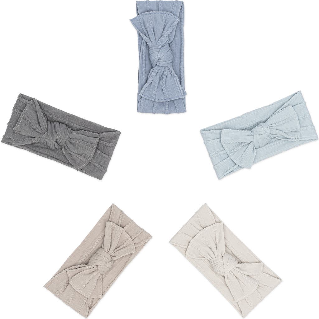 Parker Baby Co. Cable Knit Knotted Headbands In Gray