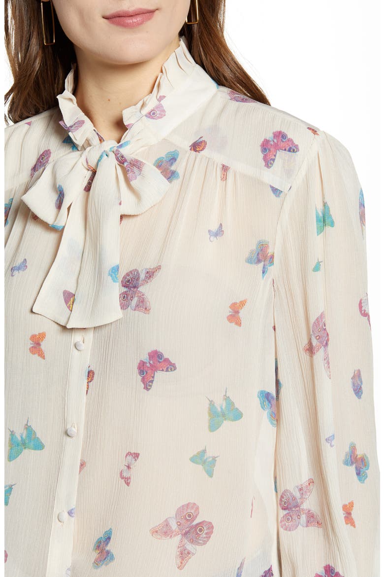 Leonetta Tie Neck Blouse, Alternate, color, PARCHMENT