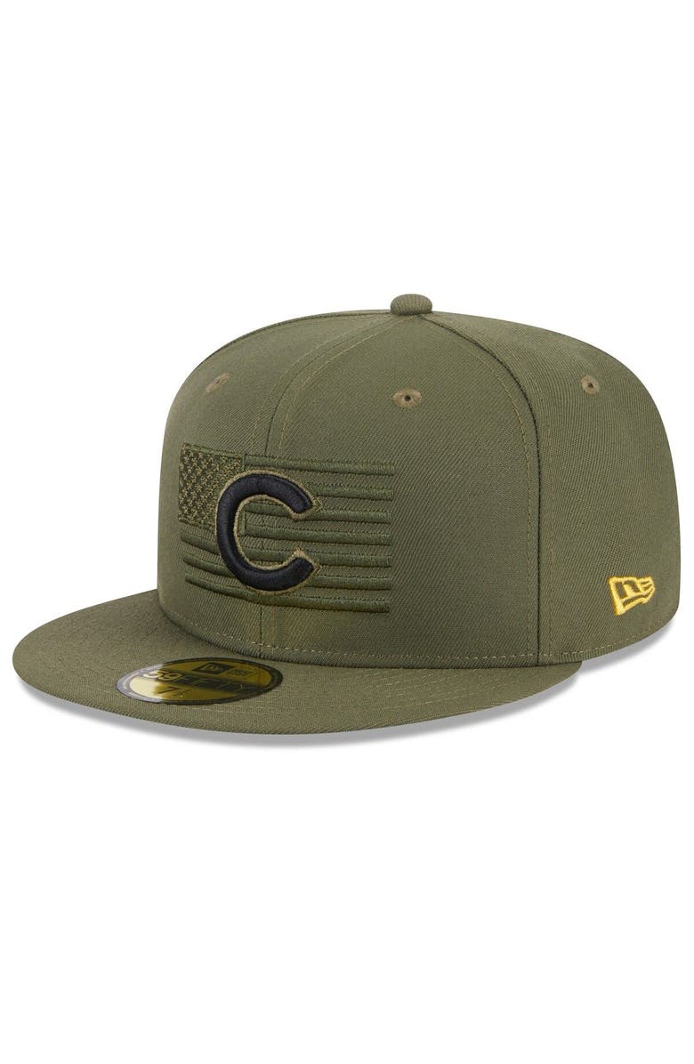 New Era Men's New Era  Green Chicago Cubs 2023 Armed Forces Day On-Field 59FIFTY Fitted Hat, Alternate, color, 