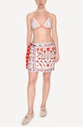 Jessie Zhao New York Swim Cover Up Skirt-Red Garden