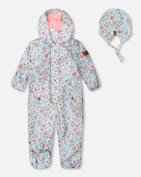 Baby Mid-Season One-Piece Mini Flower Print Outerwear with Hat (Baby)