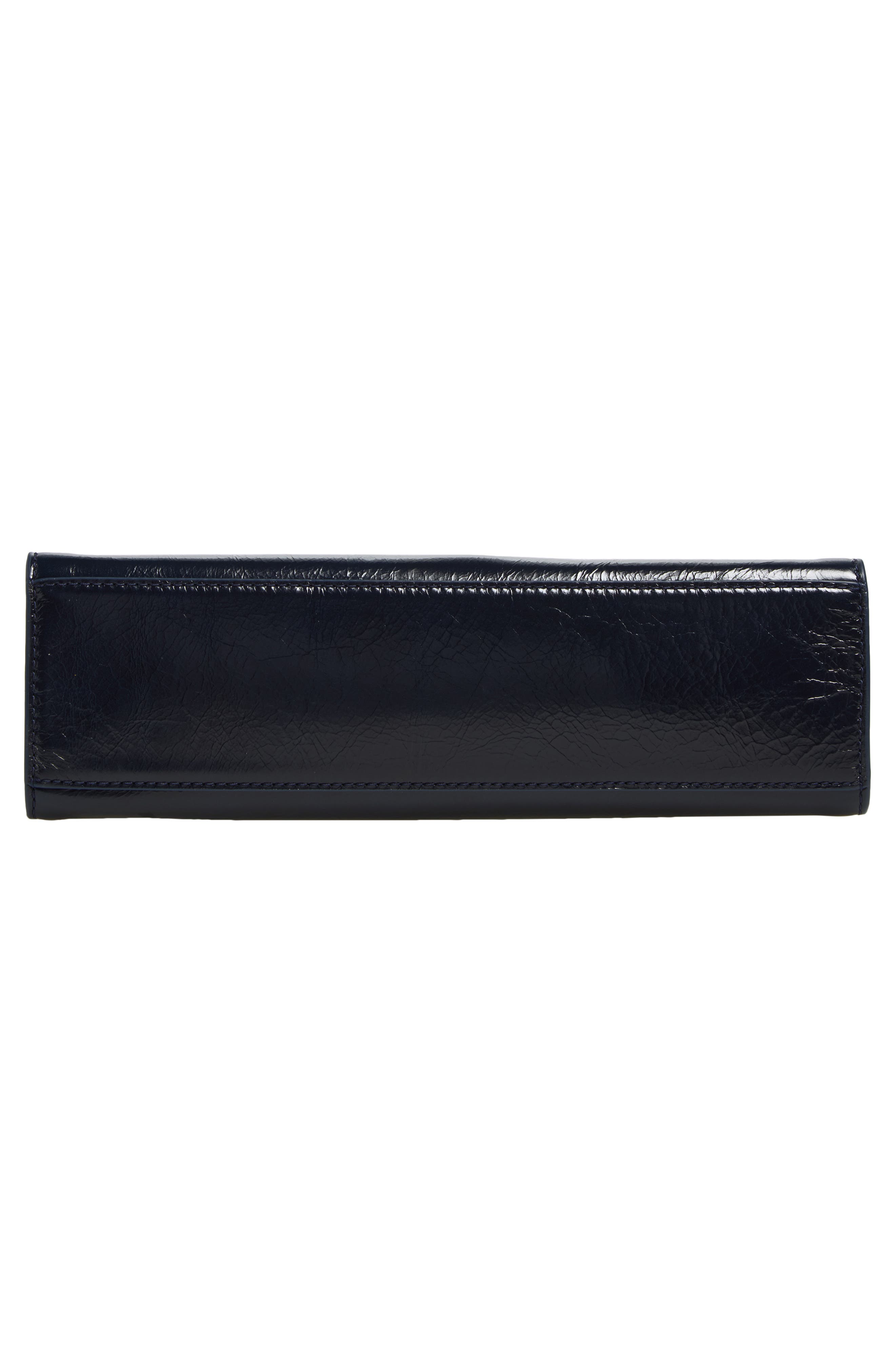 Veronica Beard Small Crinkled Leather Shoulder Bag, Alternate, color, Navy