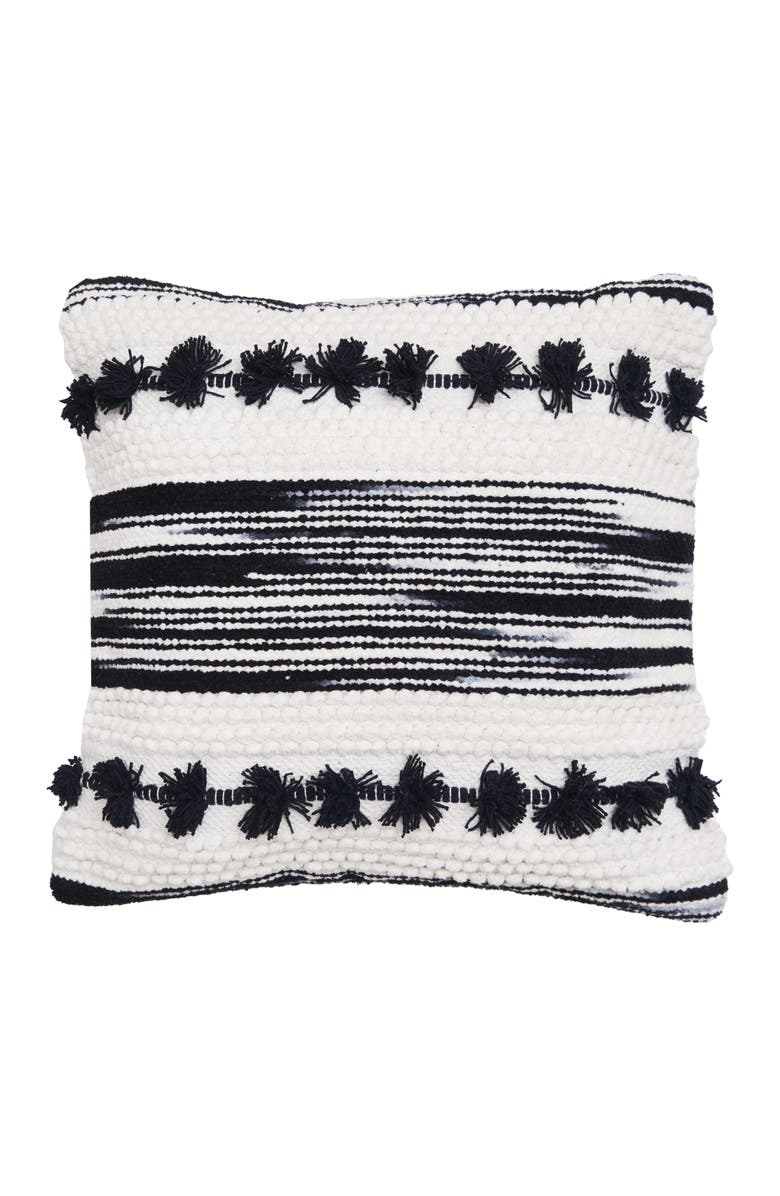 carol & frank Oriana Tufted Textured Cotton Decorative Throw Pillow, Main, color, Black