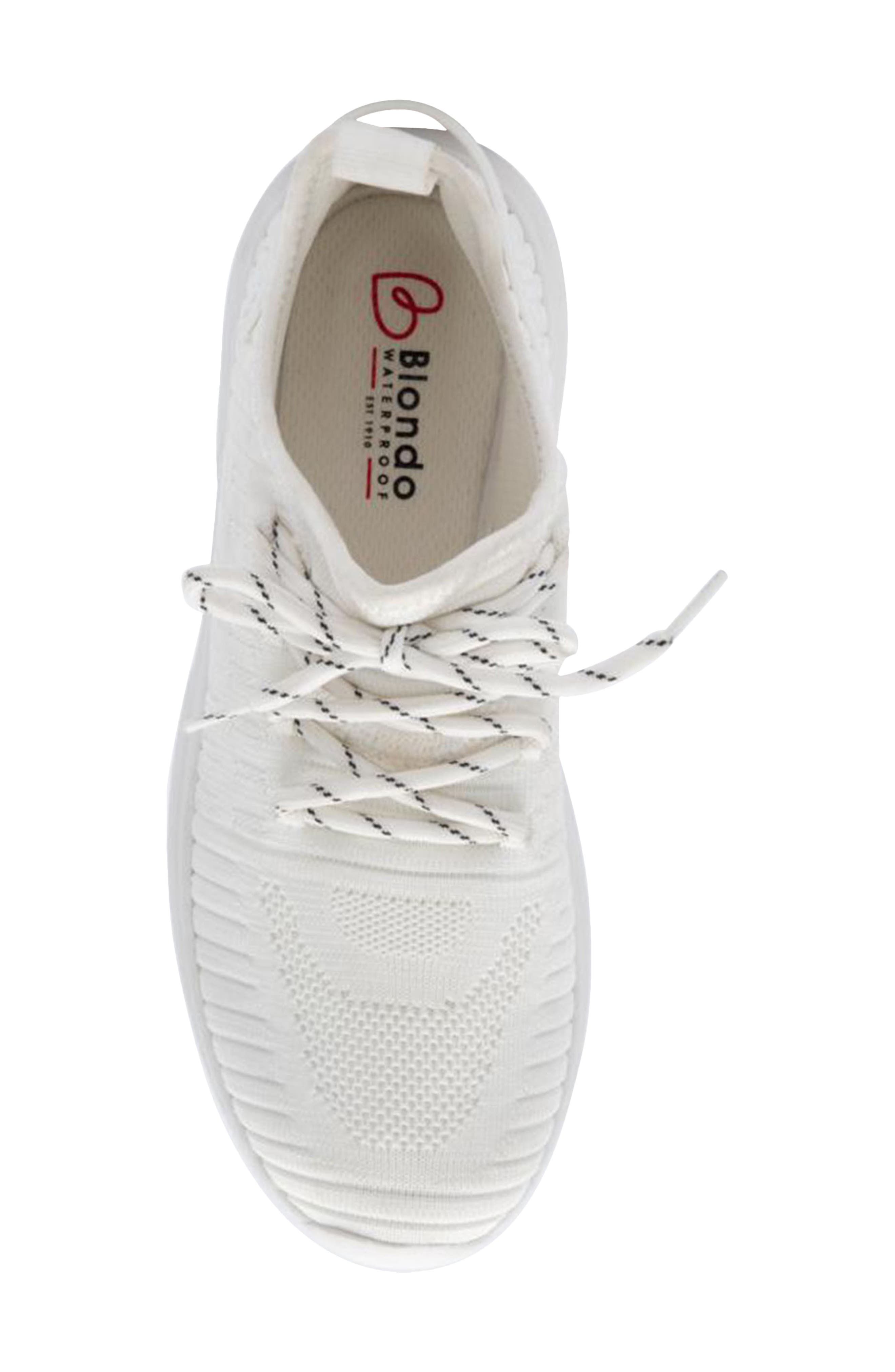 Kamie Waterproof Knit Sneaker, Alternate, color, WHITE KNIT