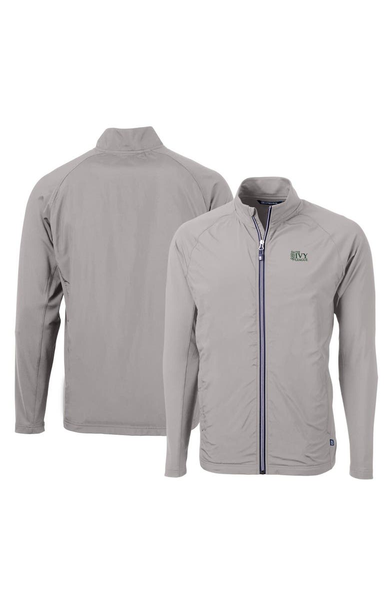 Cutter & Buck Men's Cutter & Buck Gray Ivy League Adapt Eco Knit Hybrid Recycled Big & Tall Full-Zip Jacket, Main, color, 