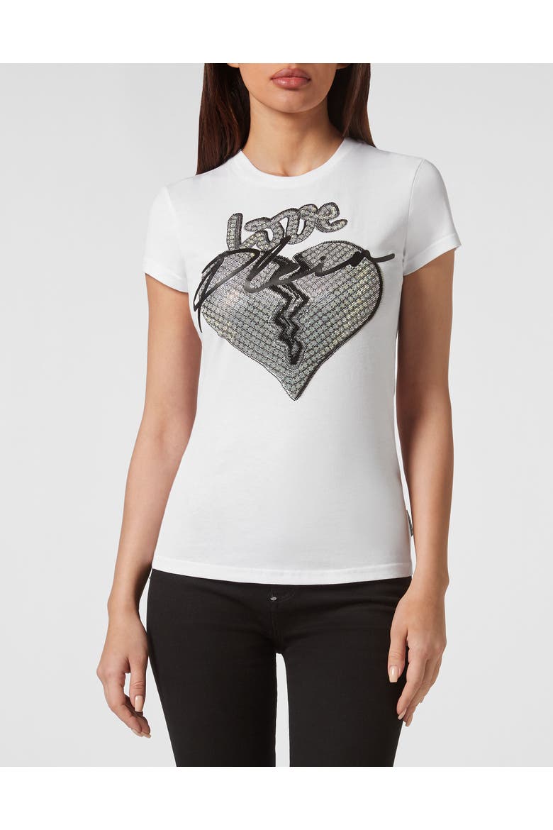 T-Shirt Round Neck Women, Main, color, white