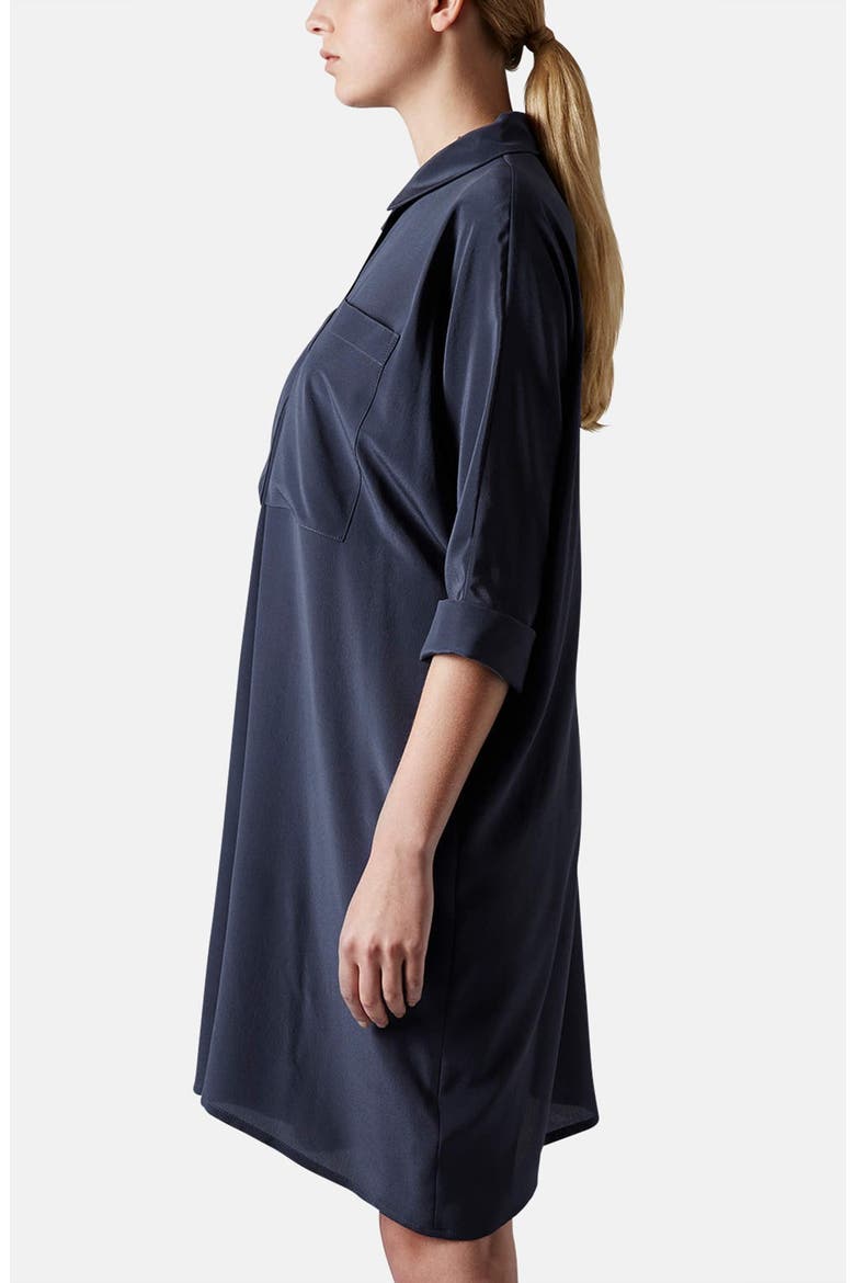 Silk Shirt Dress, Alternate, color, BLUE