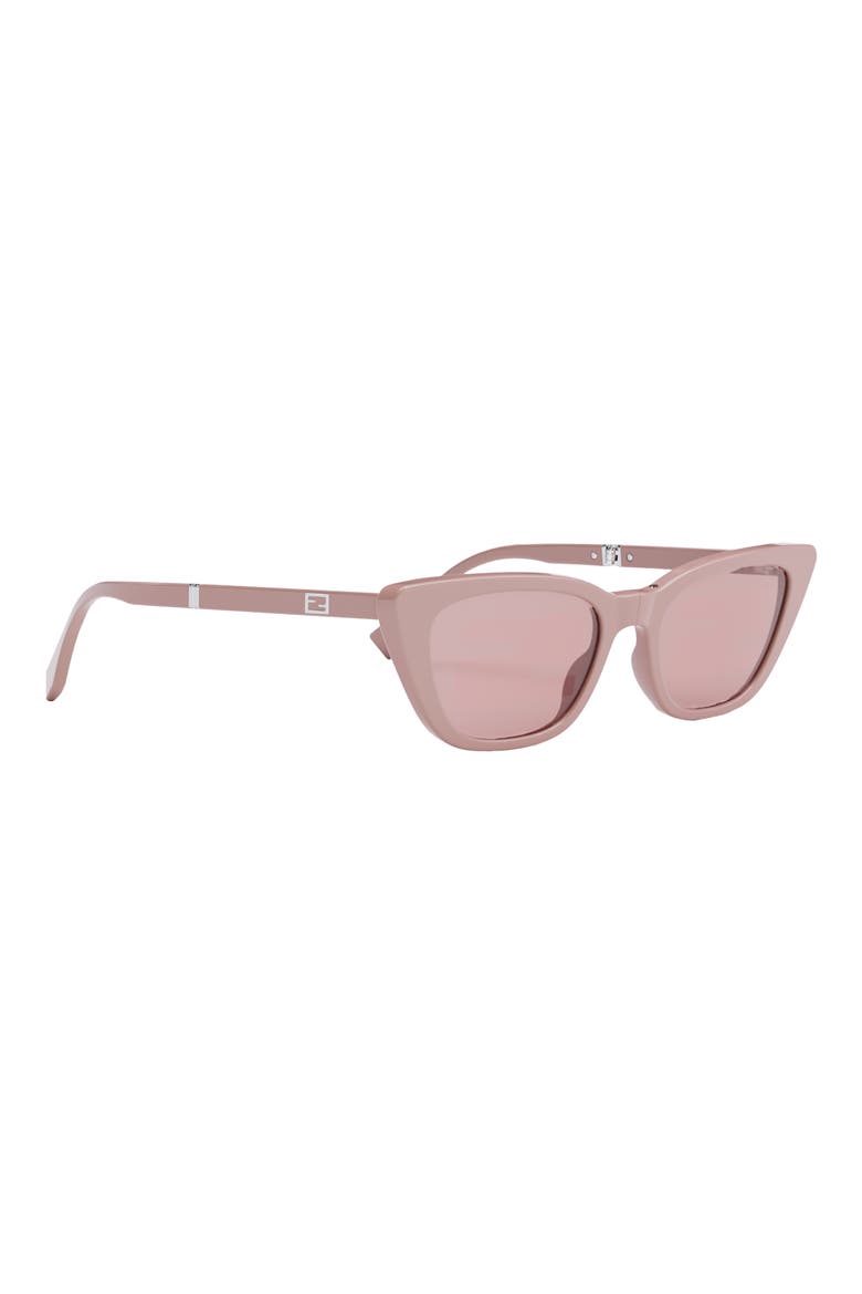 'Fendi Baguette Anniversary 53mm Cat Eye Sunglasses, Alternate, color, SHINY PINK/ SOLID PINK
