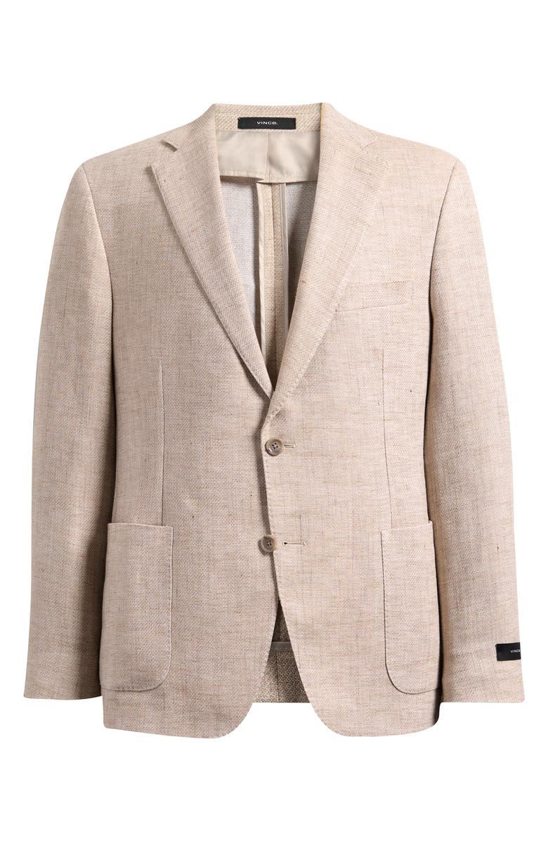 Vince Icon Relaxed Fit Tan Mélange Cotton & Linen Sport Coat, Main, color, Beige