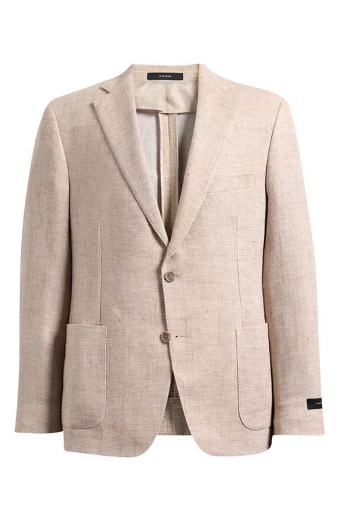 Icon Relaxed Fit Tan Mélange Cotton & Linen Sport Coat