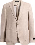 Vince Icon Relaxed Fit Tan Mélange Cotton & Linen Sport Coat