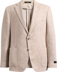 Vince Icon Relaxed Fit Tan Mélange Cotton & Linen Sport Coat