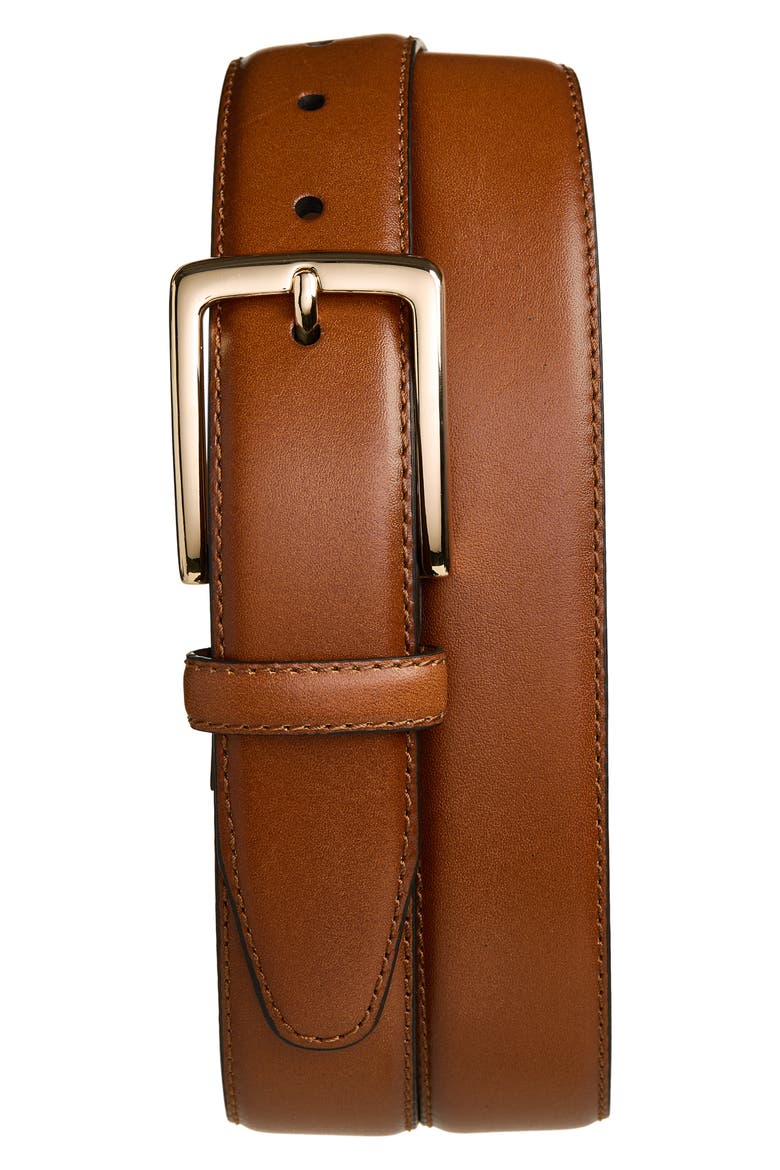 Leather Belt, Main, color, TAN