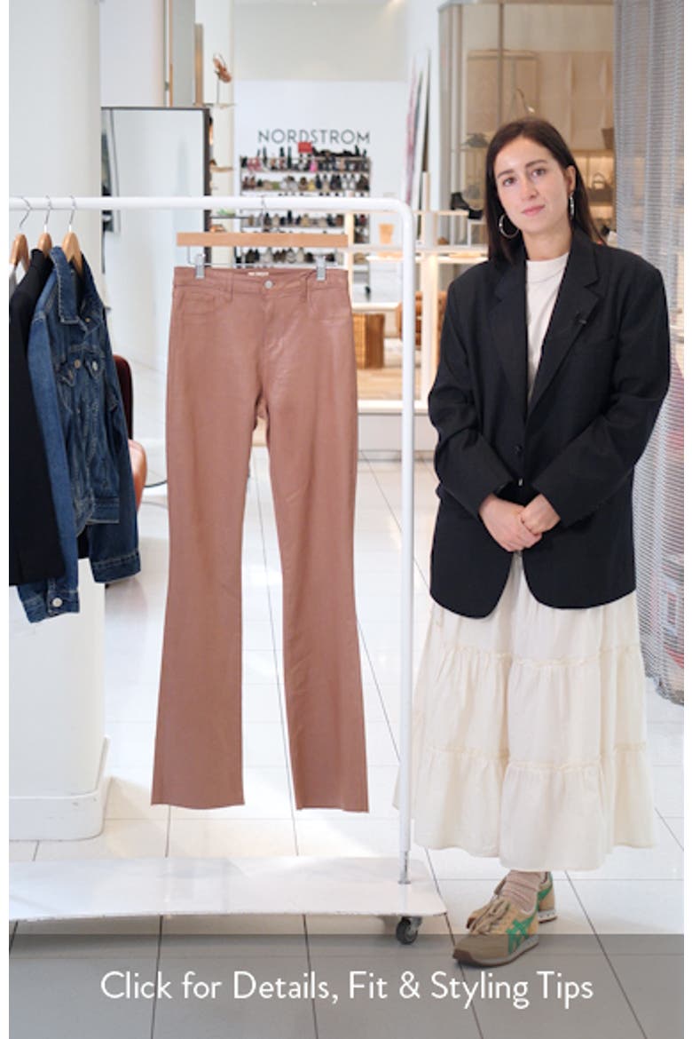 Ruth High Waist Raw Hem Ankle Coated Flare Jeans video