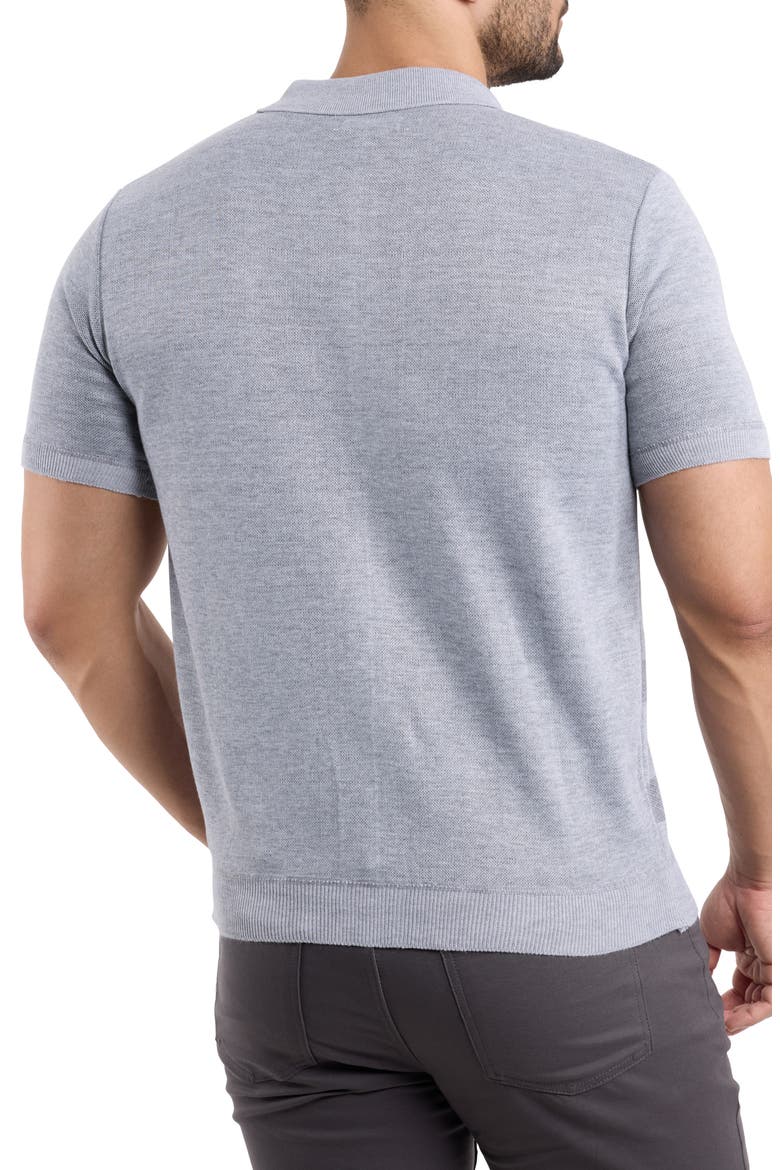 Stripe Polo Sweater, Alternate, color, GREY