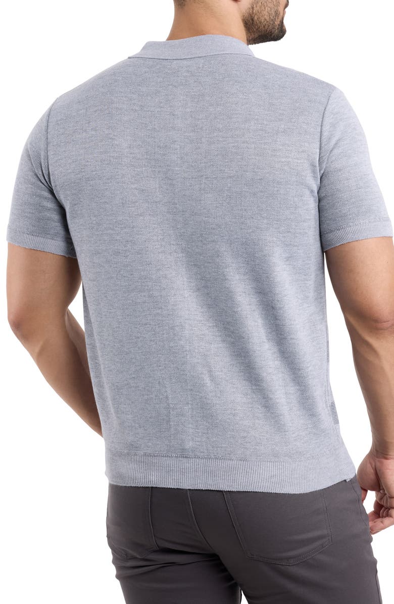 Spring + Mercer Stripe Polo Sweater, Alternate, color, Grey