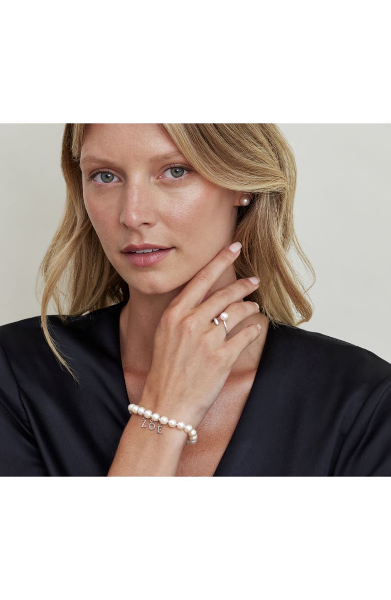 The Pearl Source Freshwater Pearl Bracelet 7.5-8.5mm, Alternate, color, White Pearl - Gabriella Clasp