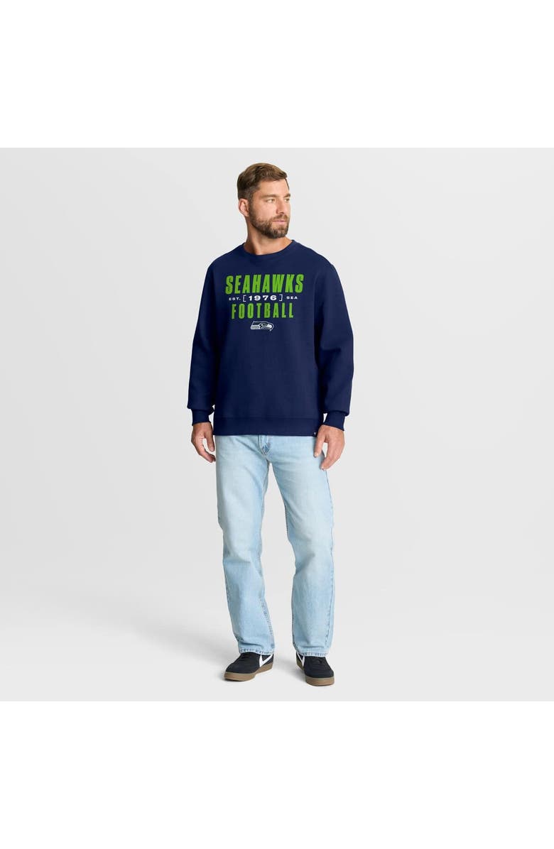 FANATICS Men's Fanatics College Navy Seattle Seahawks Powerful Throw Legacy Pullover Sweatshirt, Alternate, color, College Navy