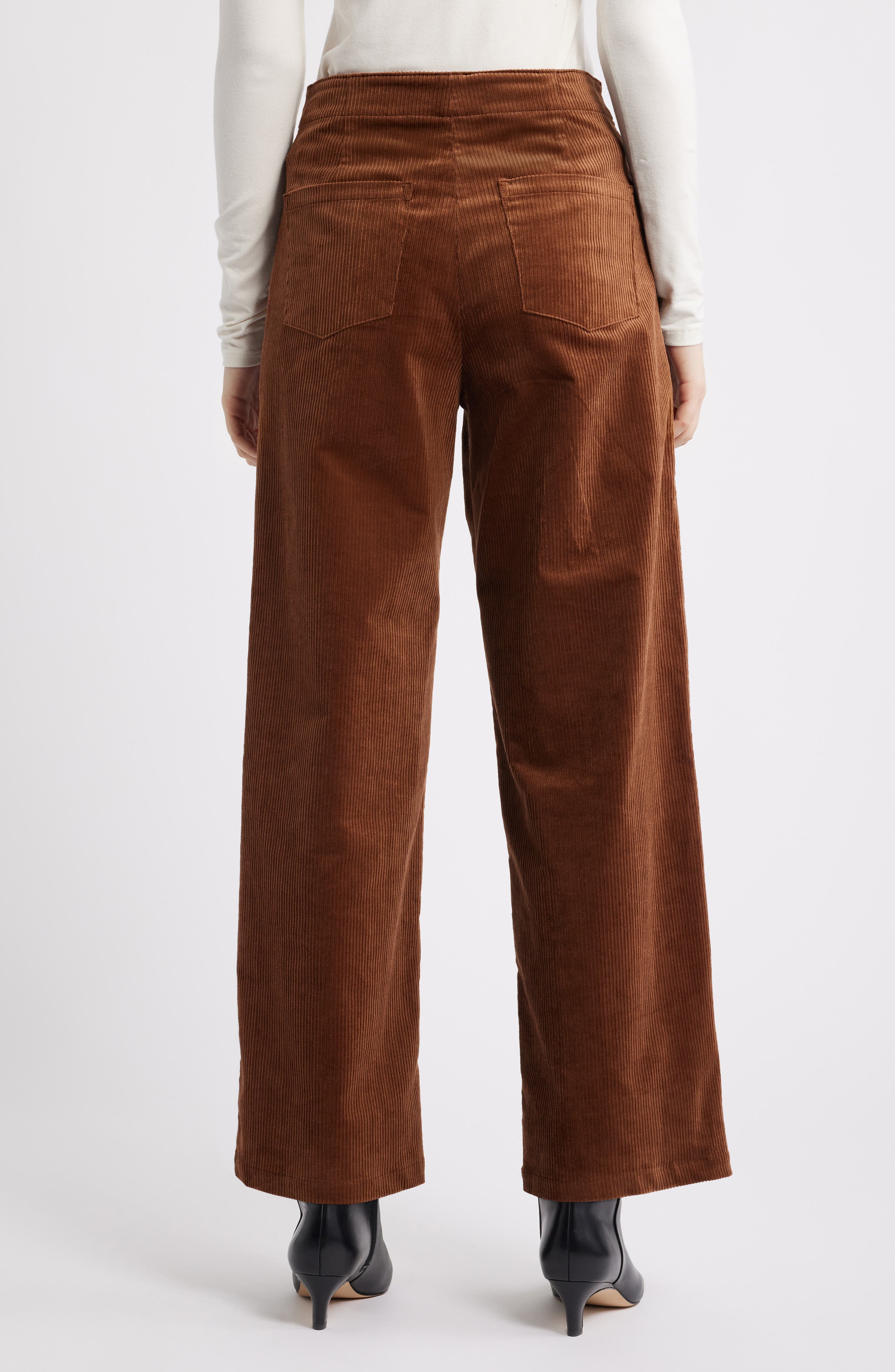 Front Seam Cotton Blend Corduroy Pants - image 2