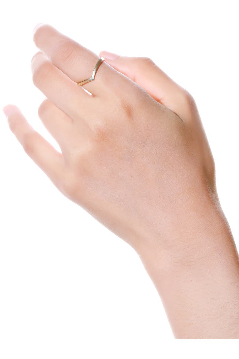 Chevron Ring in 14K Gold, 4mm, Alternate, color, Yellow Gold