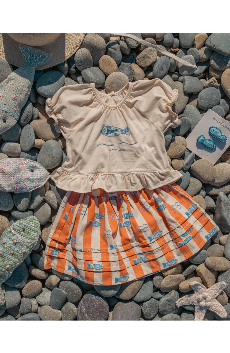 Wild Wawa S/S Ruffle Skirt Set, Alternate, color, Fiori Di Mare