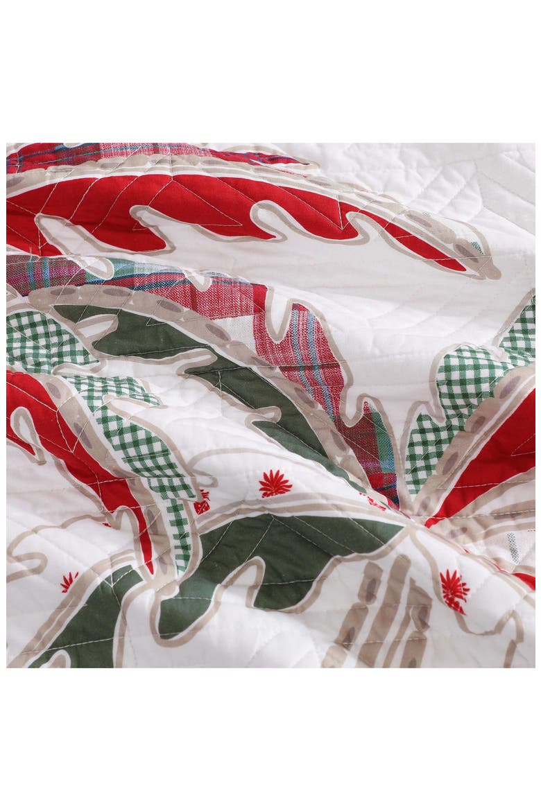Palm Tree Patchwork Cotton Quilt Set, Alternate, color, RED/ GREEN