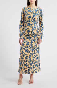 Rare London Burnout Long Sleeve Maxi Dress