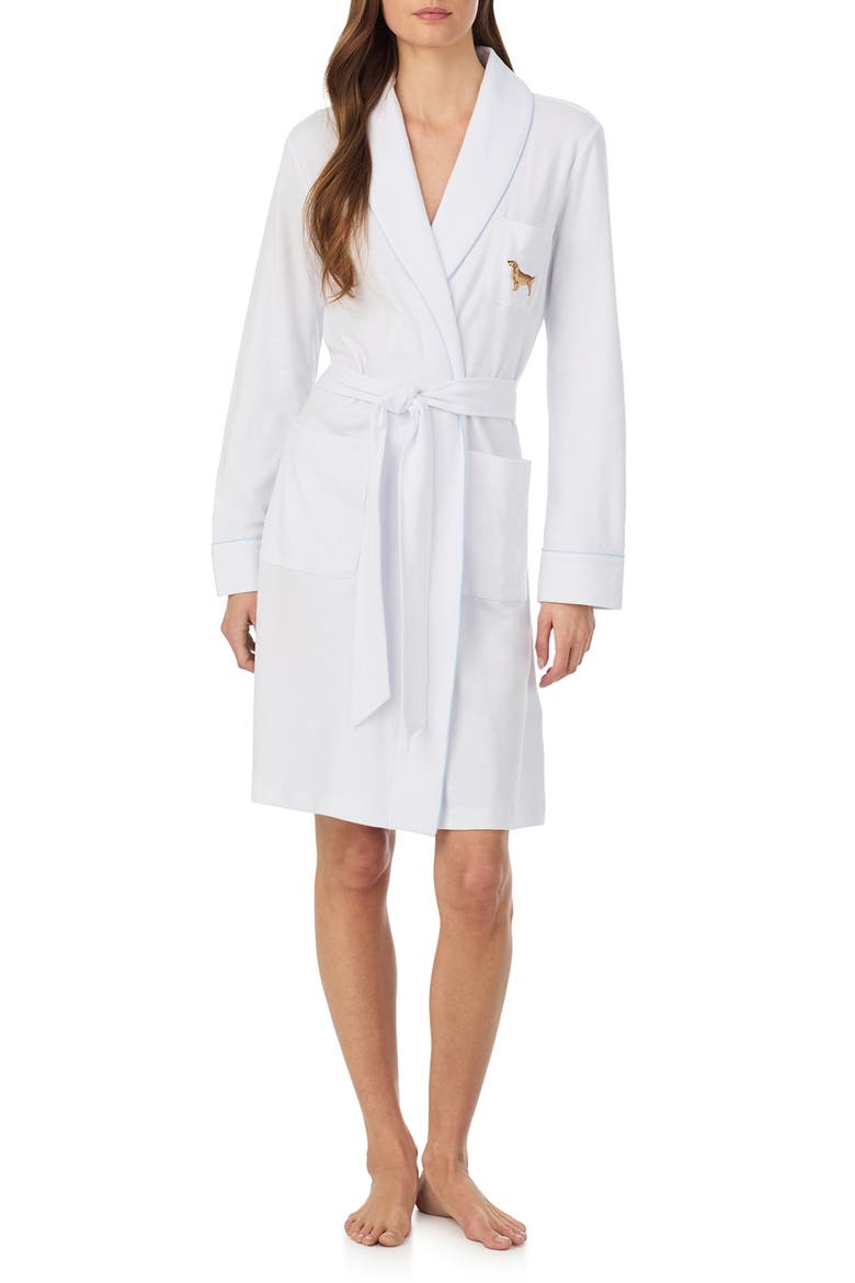 Cotton Blend Robe, Main, color, WHITE