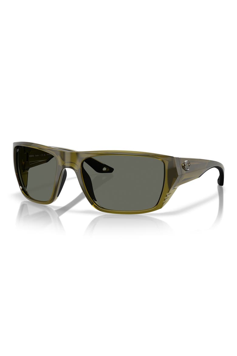 59mm Finlet Polarized Rectangle Sunglasses, Alternate, color, SEAGRASS / GRAY 580G
