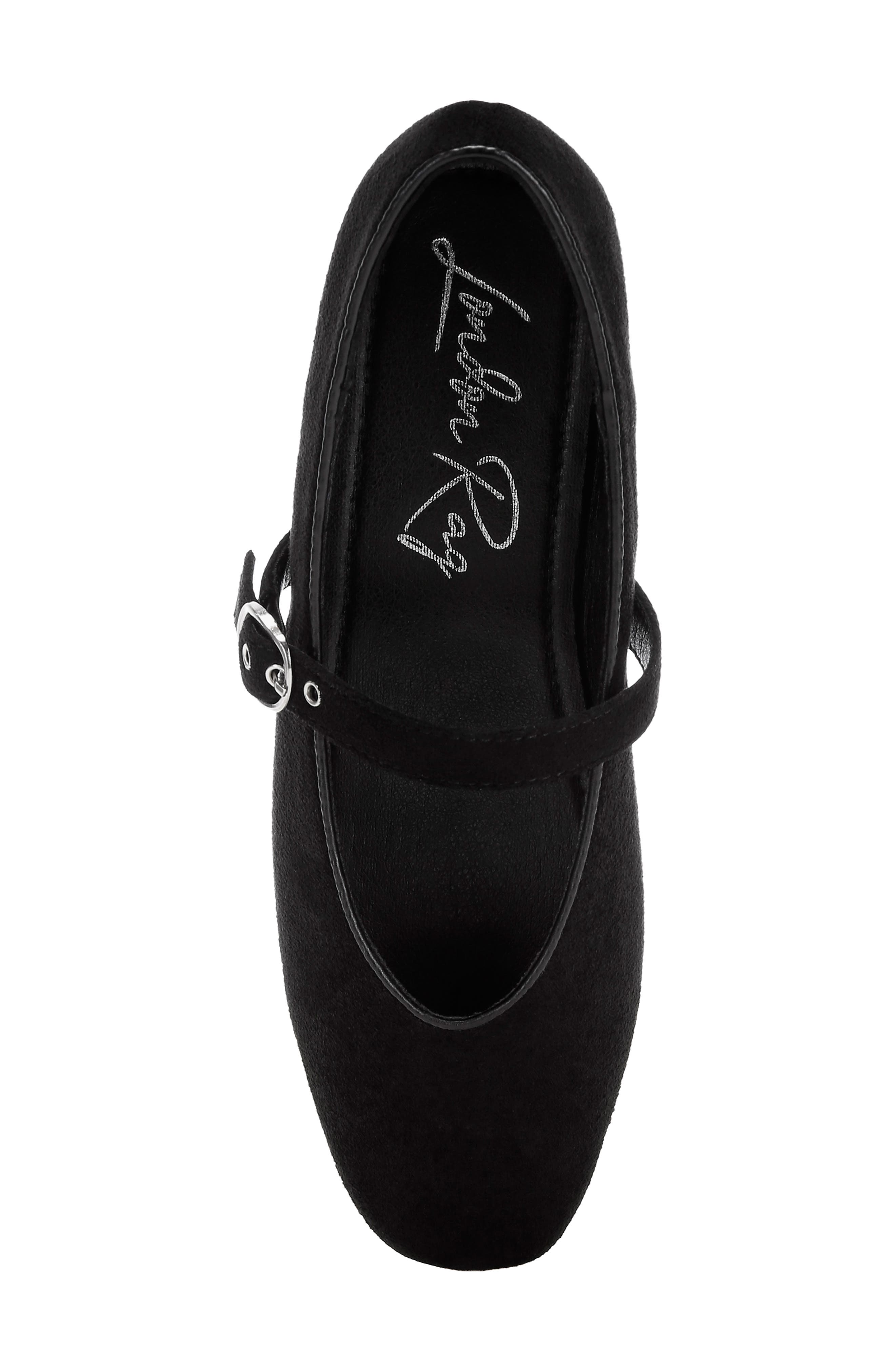 Ninily Leather Mary Jane Flat, Alternate, color, BLACK SUEDE