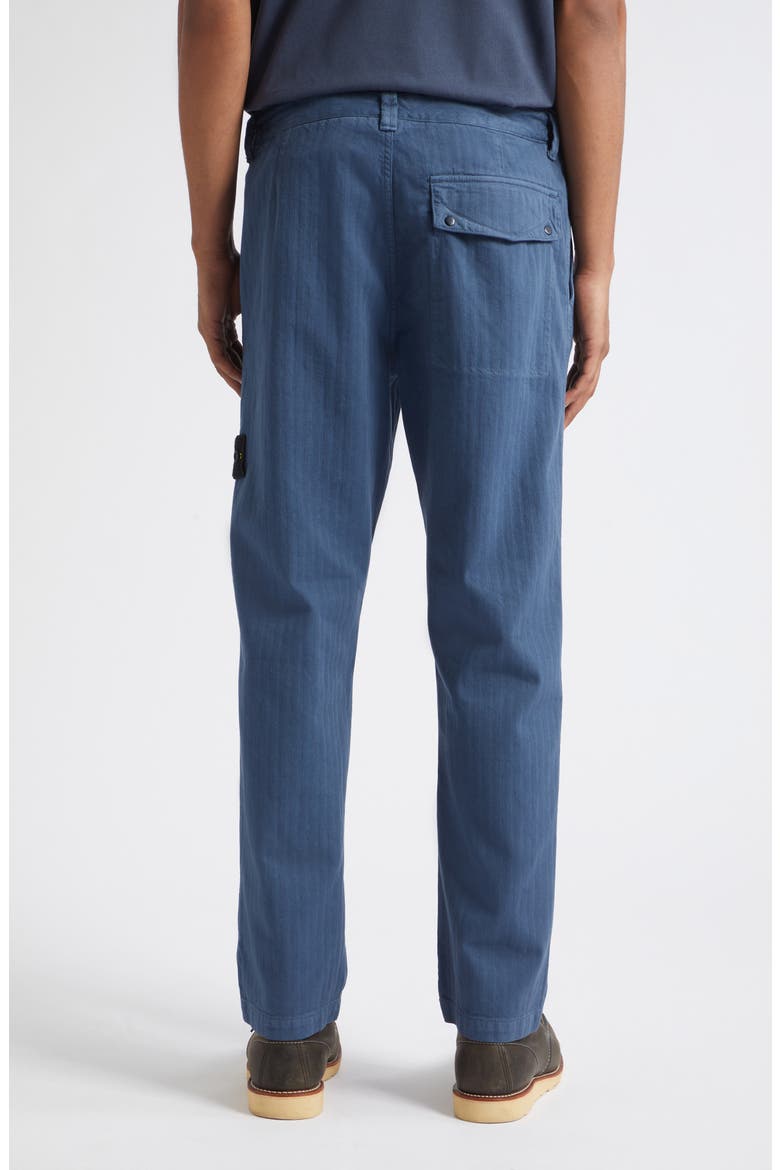 Straight Leg Herringbone Cotton Pants, Alternate, color, SLATE BLUE