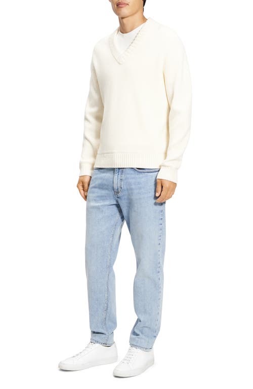 Theory Heavy Wool Sweater In Winter White
