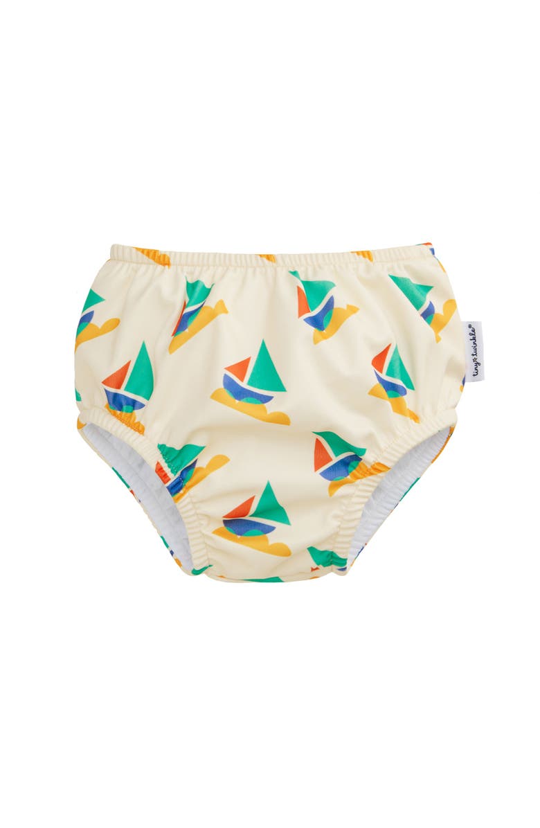 Tiny Twinkle Reusable UPF 50+ Pull-Up Swim Diapers - 2-Pack, Alternate, color, Sailboats And Zig Zag Stripe