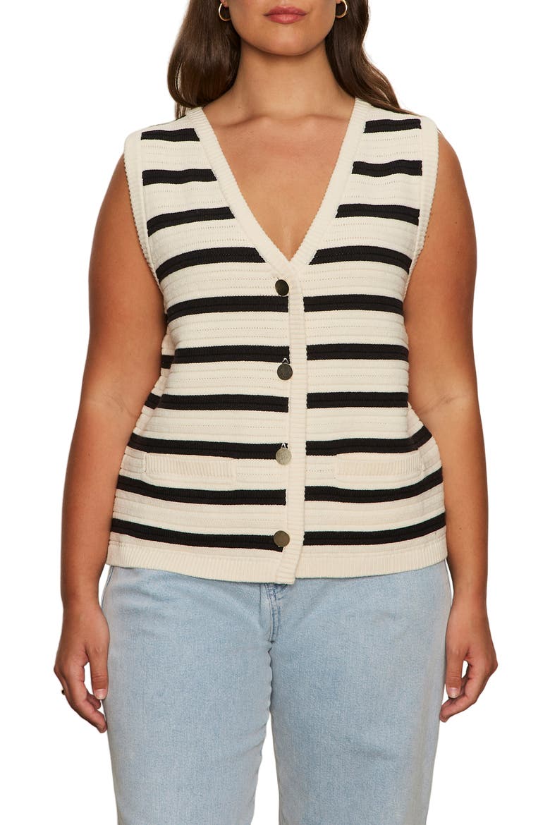 Textured Sweater Vest, Main, color, MACRAME B